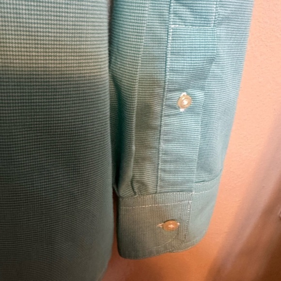 Chaps Ralph Lauren Men’s Button Down Stretch Easy Care Dress Shirt Size XL Green - Picture 2 of 6